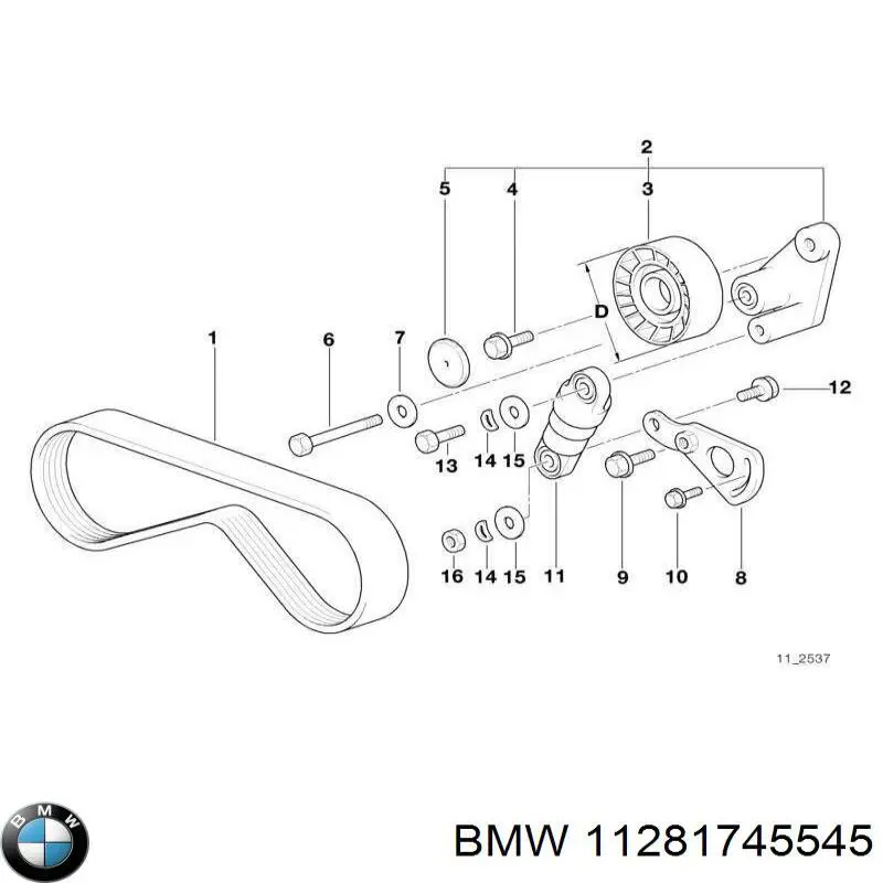 Демпфер натяжителя привідного ременя BMW 1745545 ціна, від 43.66 USD