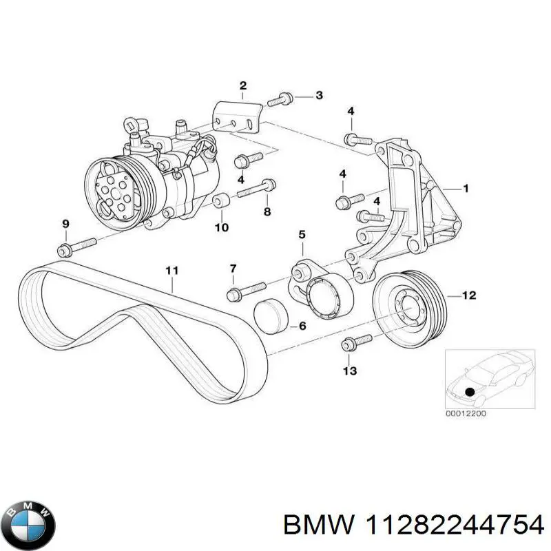 Натяжний ролик BMW 11282244754 ціна, від 21.36 USD