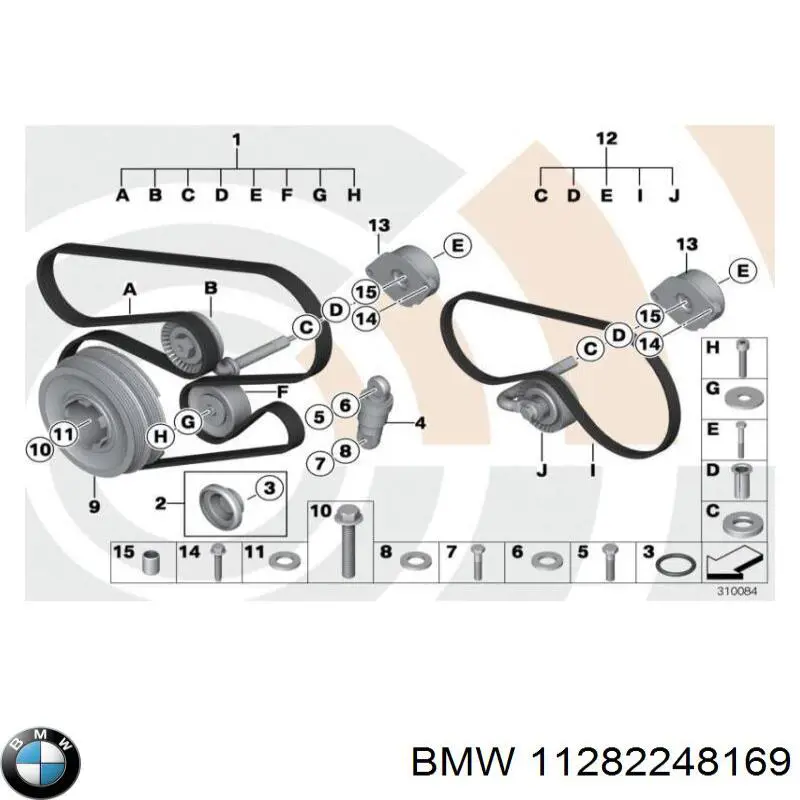 Натягувач приводного ременя BMW 11282248169 ціна, від 42.51 USD