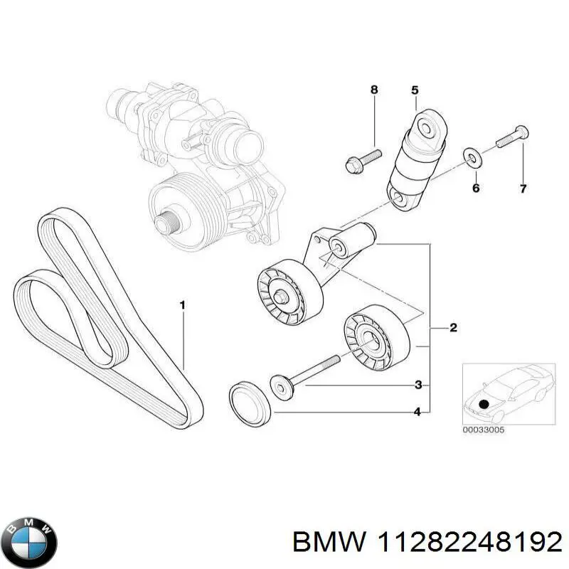 Натягувач приводного ременя BMW 11282248192 ціна, від 12.62 USD