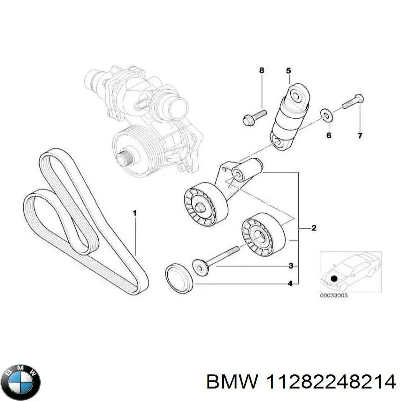 11282248214 BMW Ролик натяжителя ременя агрегатів