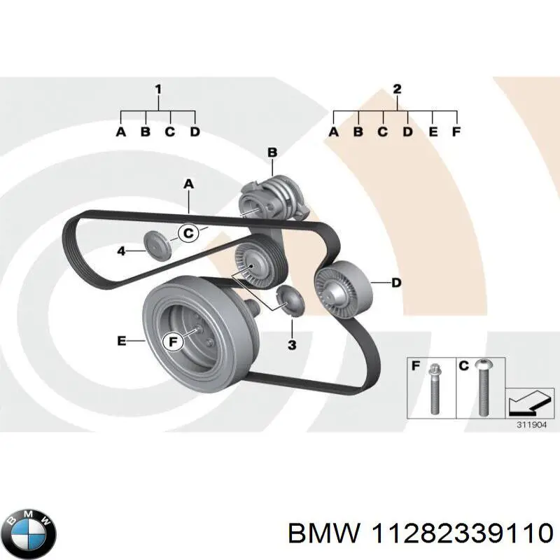 Клиновий ремінь BMW 11282339110 ціна, від 122.67 USD
