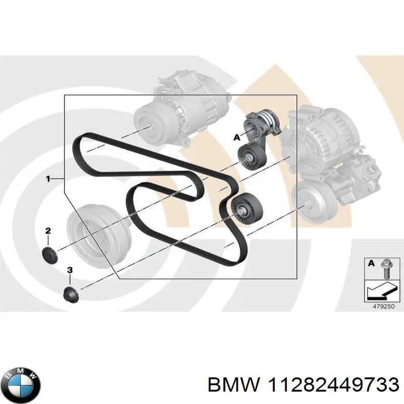 Ремінь приводний, агрегатів, комплект BMW 11282449733 ціна, від 98.72 USD