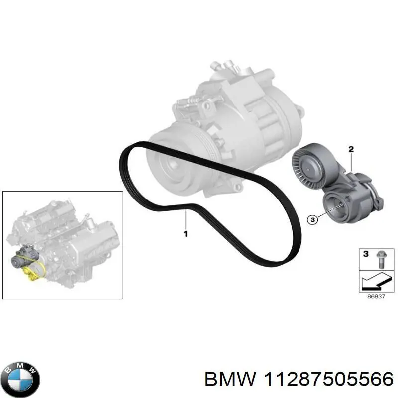 11287505566 BMW натягувач приводного ременя