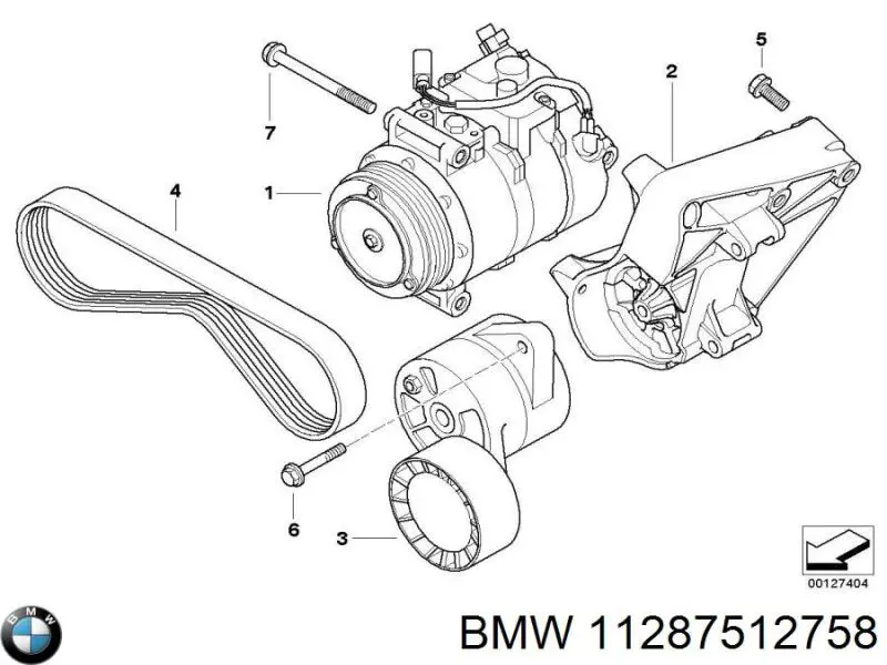 Натягувач приводного ременя 11287512758 BMW