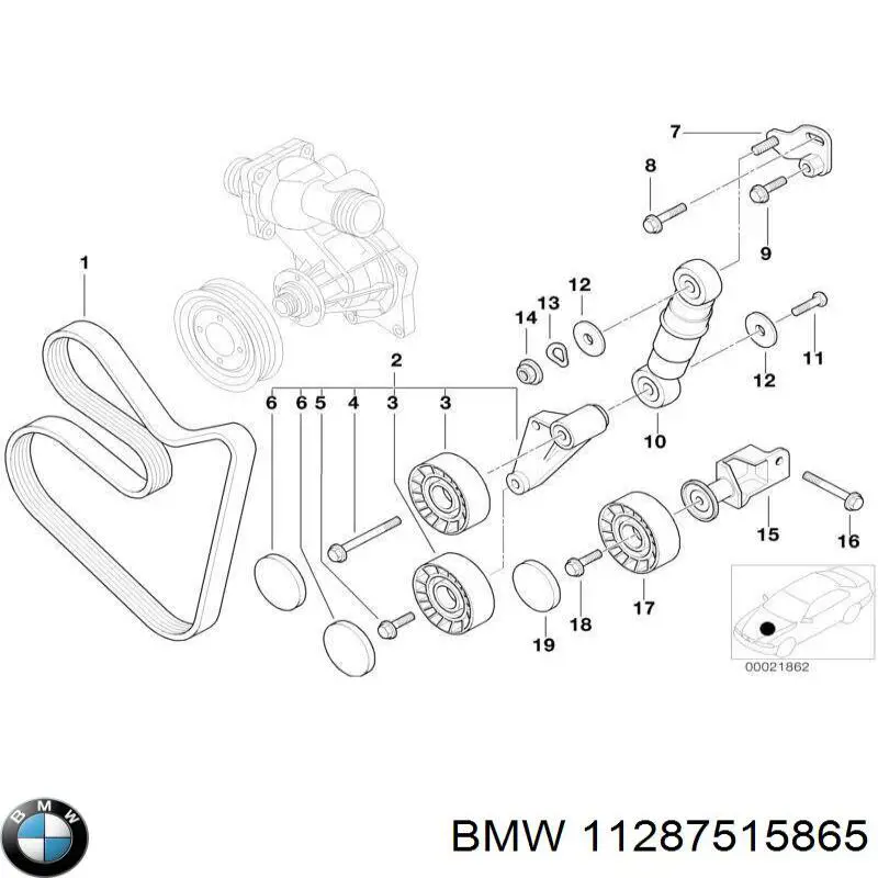 Натягувач приводного ременя BMW 11287515865 ціна, від 42.78 USD
