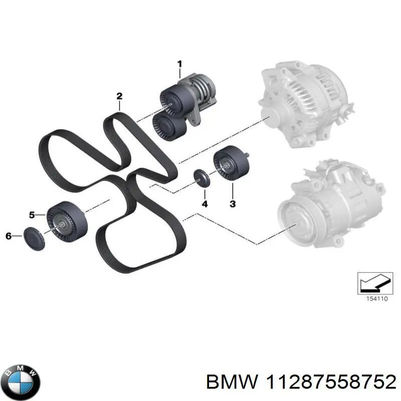 11287558752 BMW Натяжна планка поліклинового ременя