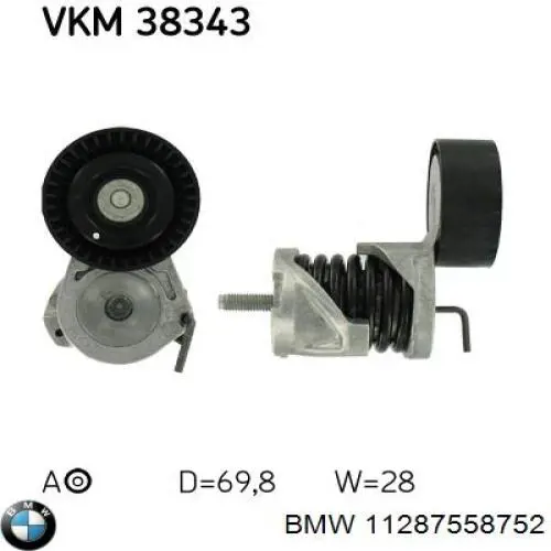 Натягувач приводного ременя 7558752 BMW