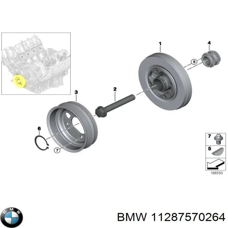 11287570264 BMW Демпфер колінвалу
