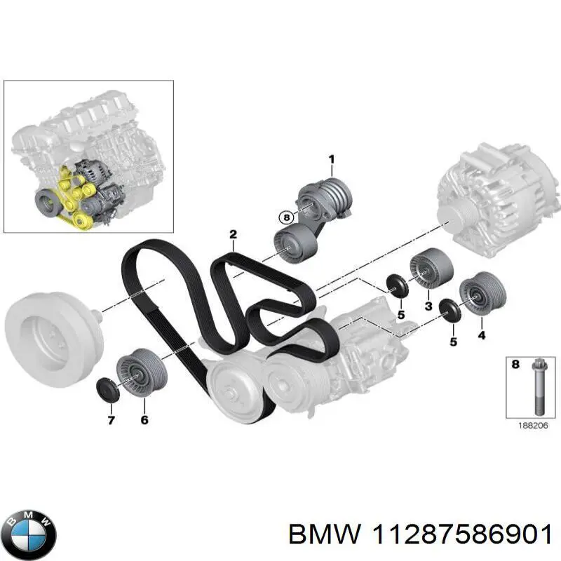 Купити 11287586901 BMW Ремінь генератора