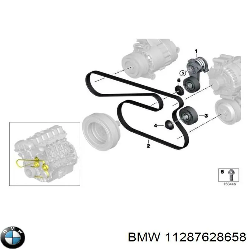 11287628658 BMW ремінь приводний, агрегатів