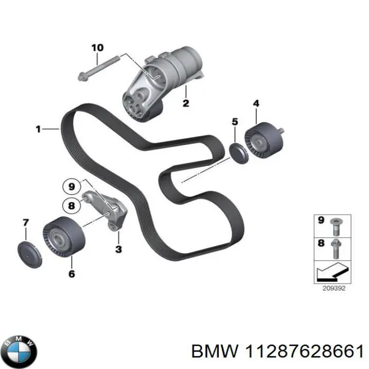 Клиновий ремінь BMW 11287628661 ціна, від 23.34 USD