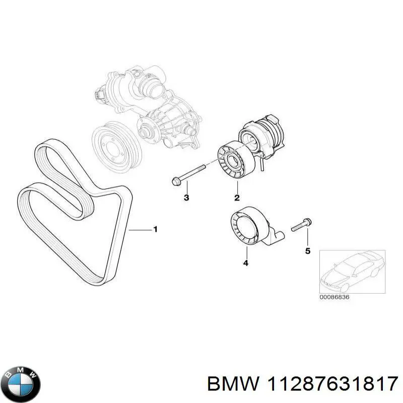 Клиновий ремінь BMW 11287631817 ціна, від 12.80 USD
