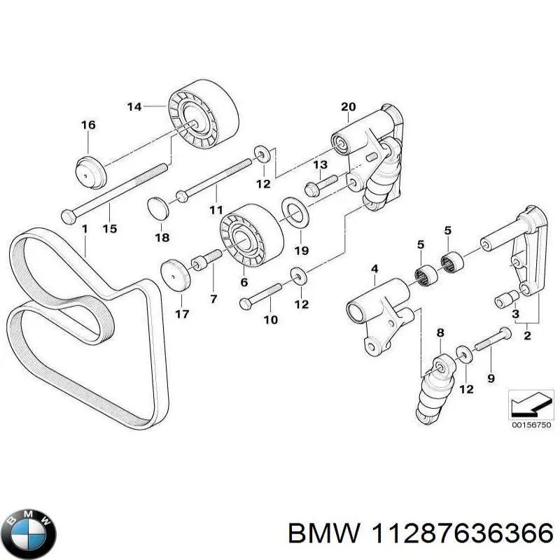 11287636366 BMW ремінь приводний, агрегатів