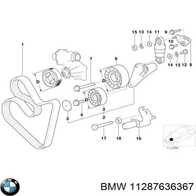 11287636367 BMW ремінь приводний, агрегатів