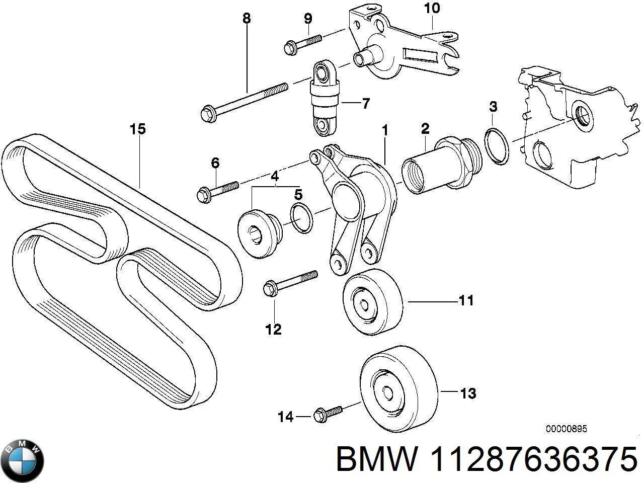 Клиновий ремінь BMW 11287636375 ціна, від 14.15 USD
