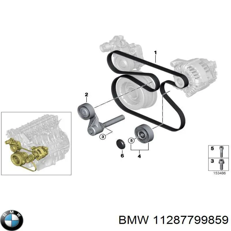 Ролик приводного ременя, паразитний BMW 11287799859 ціна, від 20.46 USD
