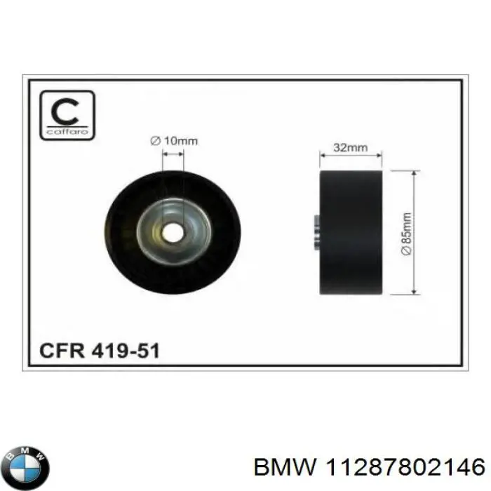 Ролик приводного ременя, паразитний BMW 11287802146 ціна, від 24.44 USD