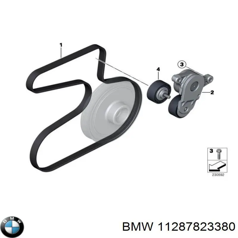 Ремінь приводний, агрегатів, комплект BMW 11287823380 ціна, від 86.96 USD