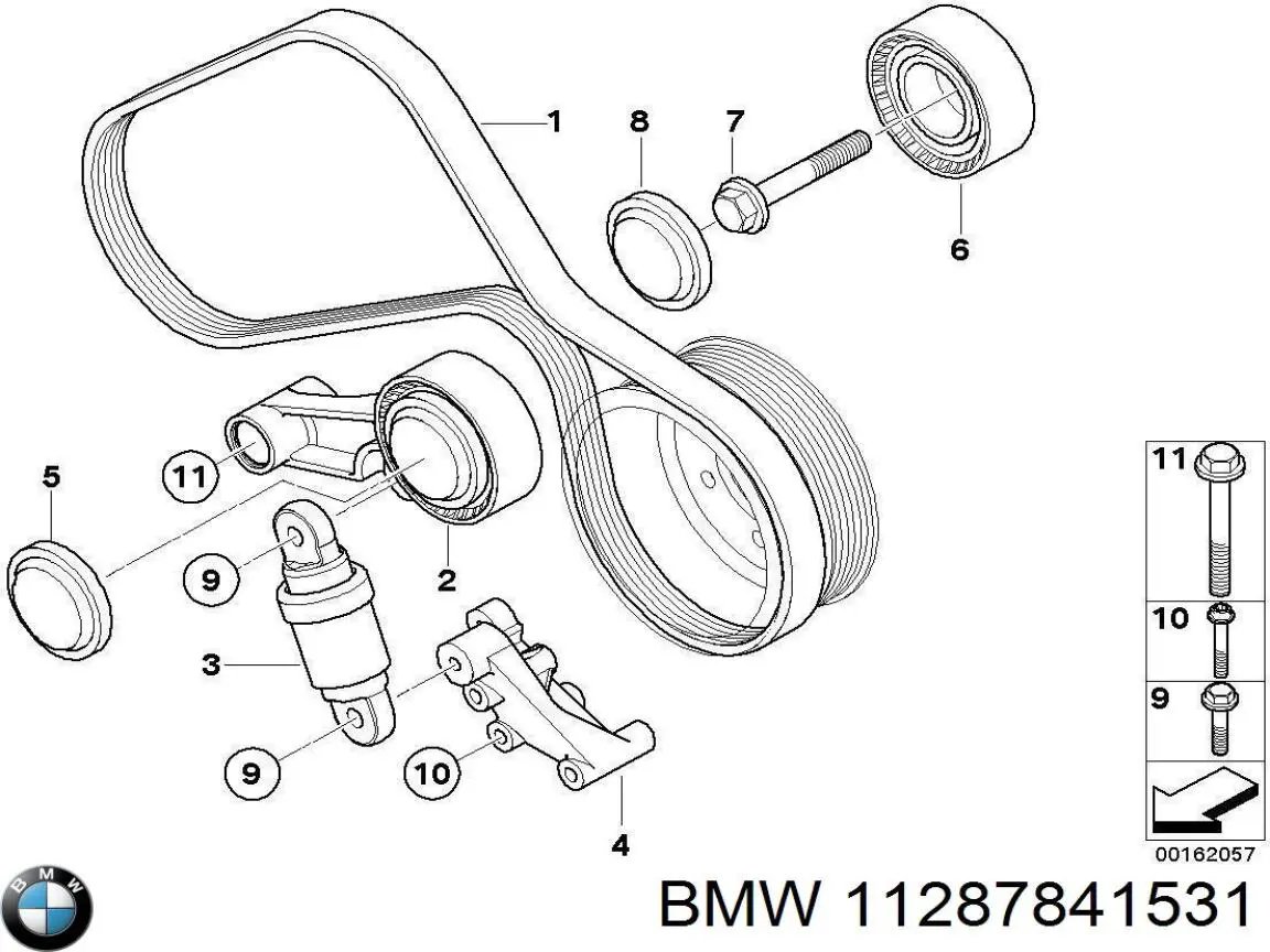 Ролик приводного ременя, паразитний BMW 11287841531 ціна, від 15.47 USD
