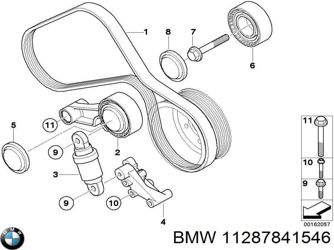 11287841546 BMW Ролик натяжителя ременя агрегатів