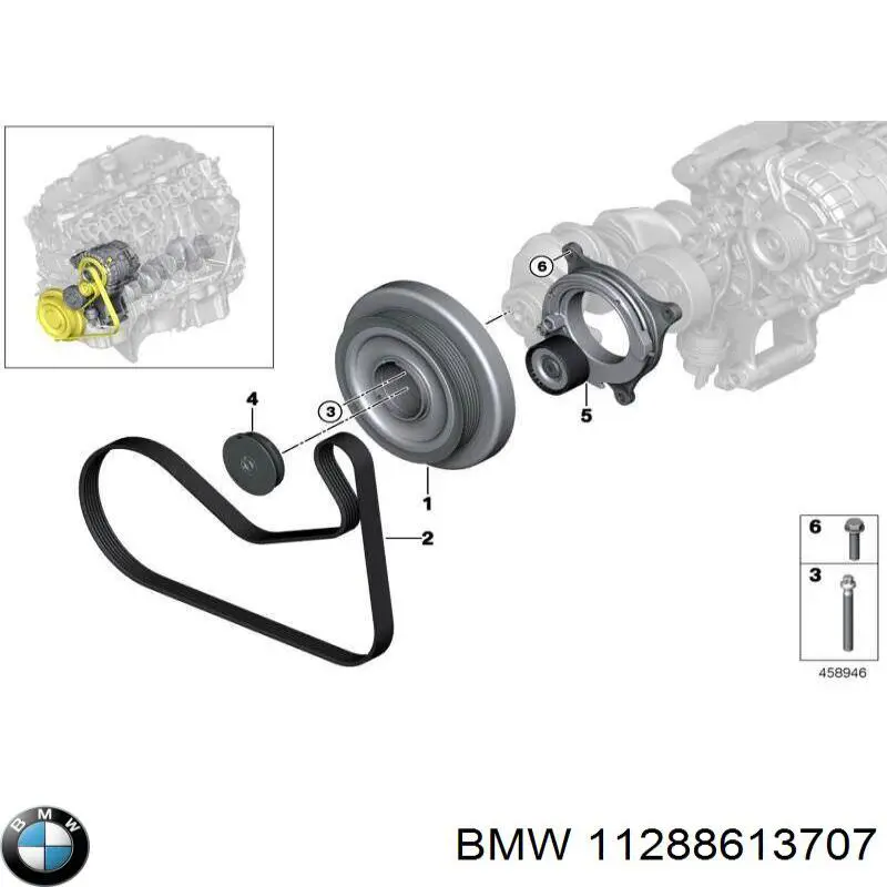 Клиновий ремінь BMW 11288613707 ціна, від 10.90 USD
