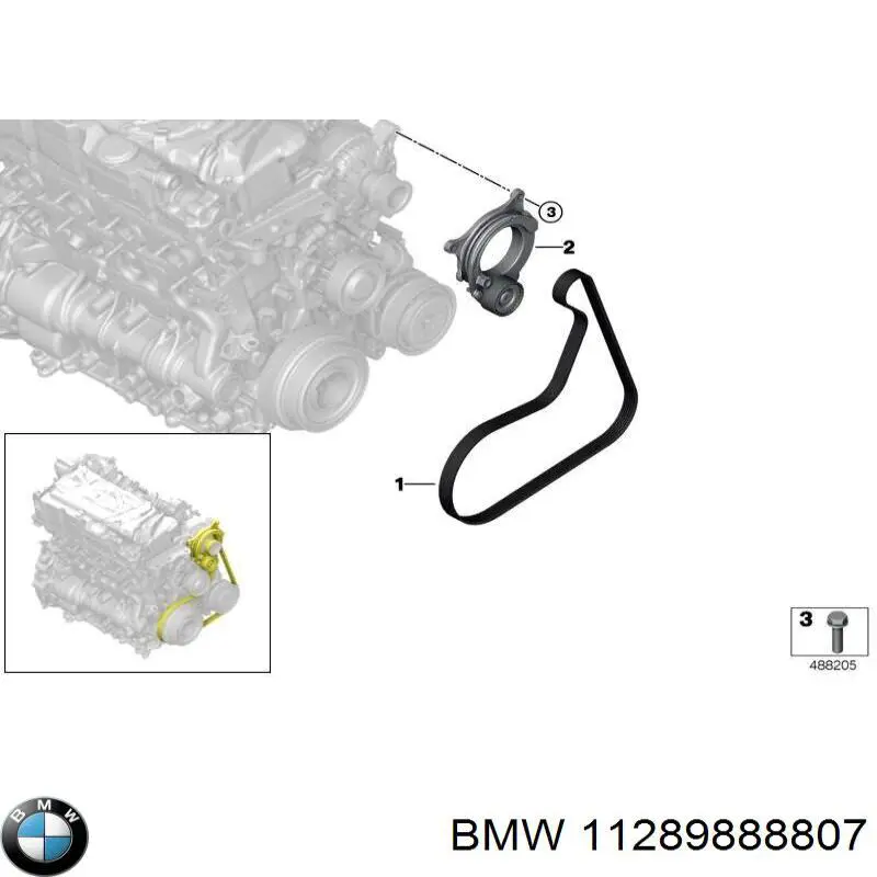 Клиновий ремінь BMW 11289888807 ціна, від 28.29 USD