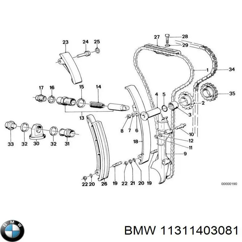 Ланцюг BMW 11311403081 ціна, від 54.44 USD