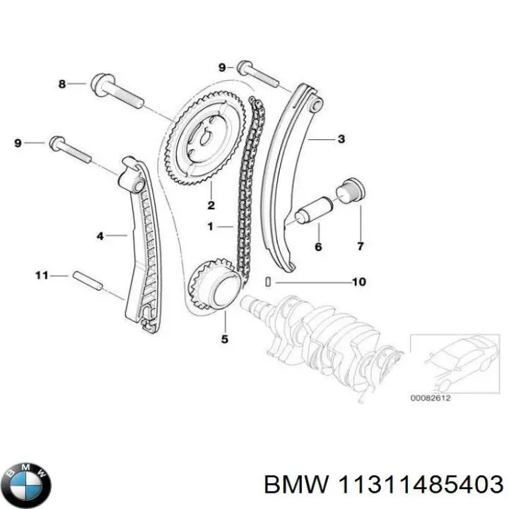11311485403 BMW Шестерня приводу розподільного валу