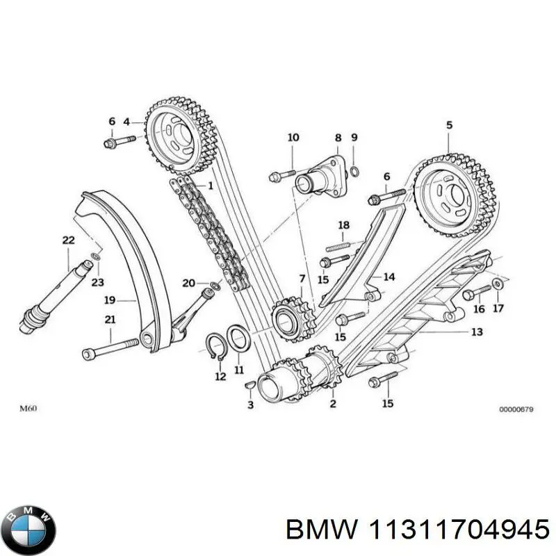 Заспокоювач ланцюга ГРМ на BMW 8 (E31)