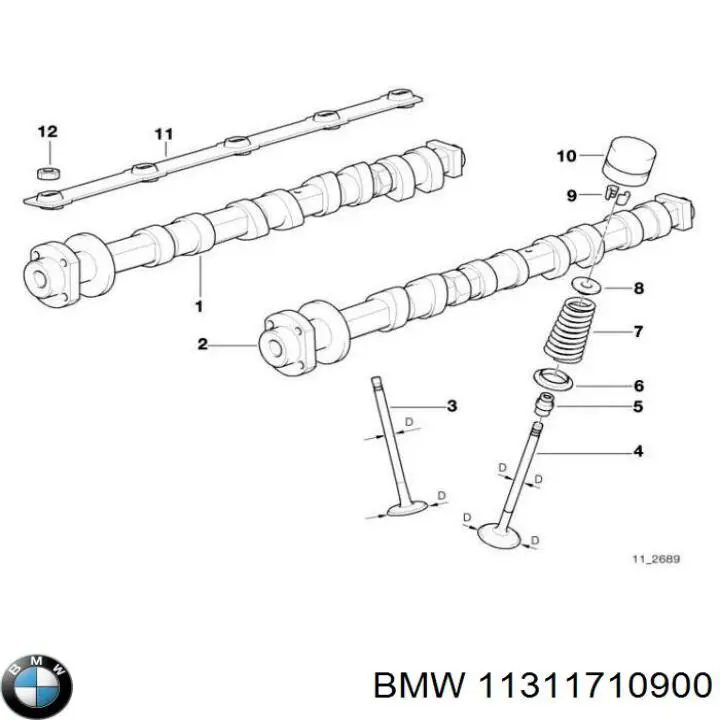 Розподільний вал двигуна випускний лівий на BMW X5 (E53)