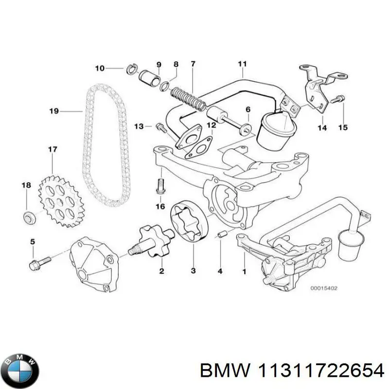 Башмак натягувача ланцюга ГРМ 11311722654 BMW
