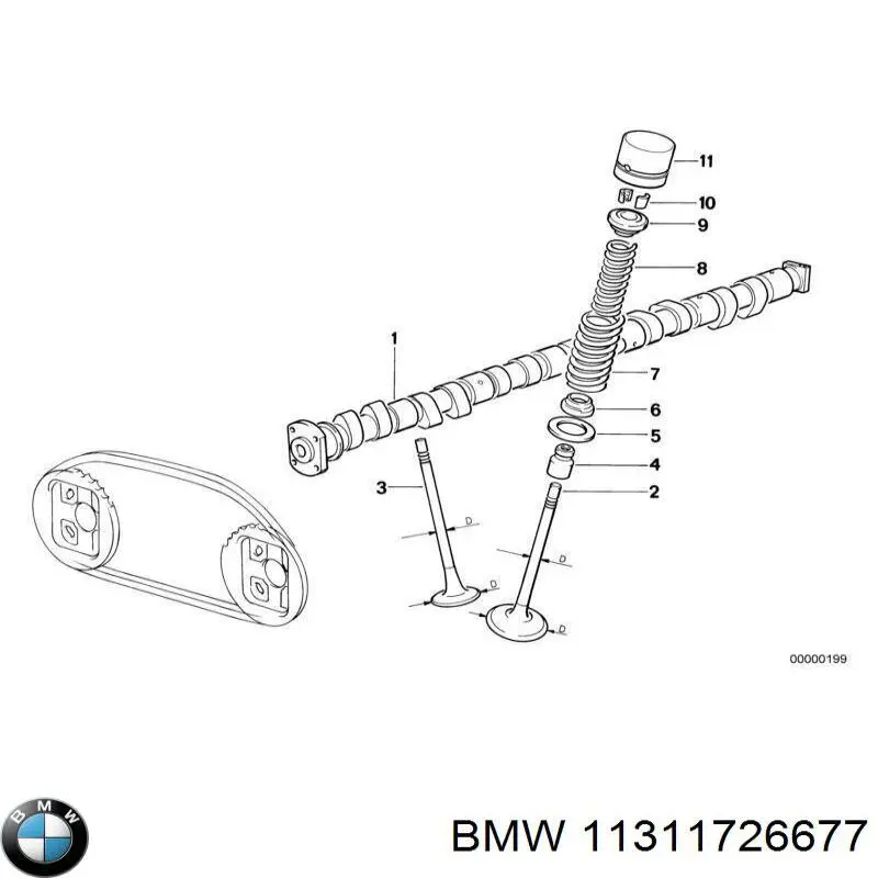 Розподільний вал двигуна випускний BMW 11311726677 ціна, від 738.22 USD
