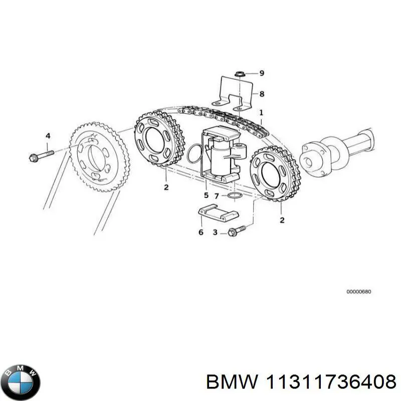 Заспокоювач ланцюга ГРМ, верхній ГБЦ BMW 11311736408 ціна, від 9.57 USD
