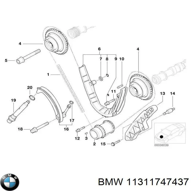 Ланцюг ГРМ, верхня BMW 11311747437 ціна, від 29.50 USD