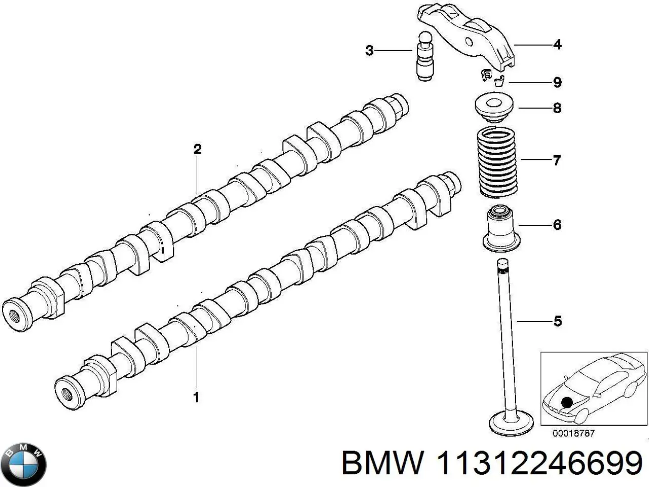 Розподілвал двигуна BMW X5 позашляховик (E53) (2000 - 2006) ціна, від 15.31 USD