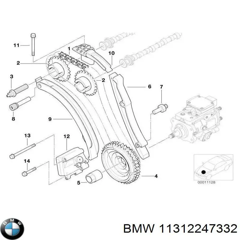 Заспокоювач ланцюга ГРМ, правий на BMW 5 (E39)