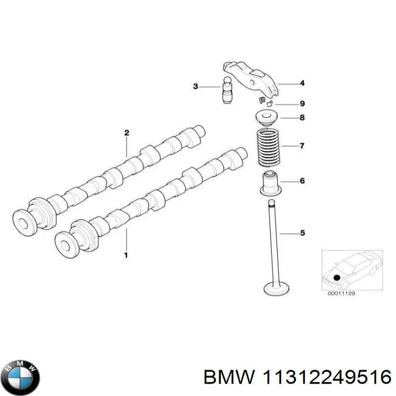 Розподільний вал двигуна випускний BMW 11312249516 ціна, від 119.86 USD