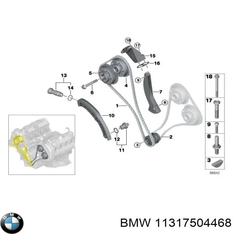 Купити 11317504468 BMW Ланцюг ГРМ, розподілвала
