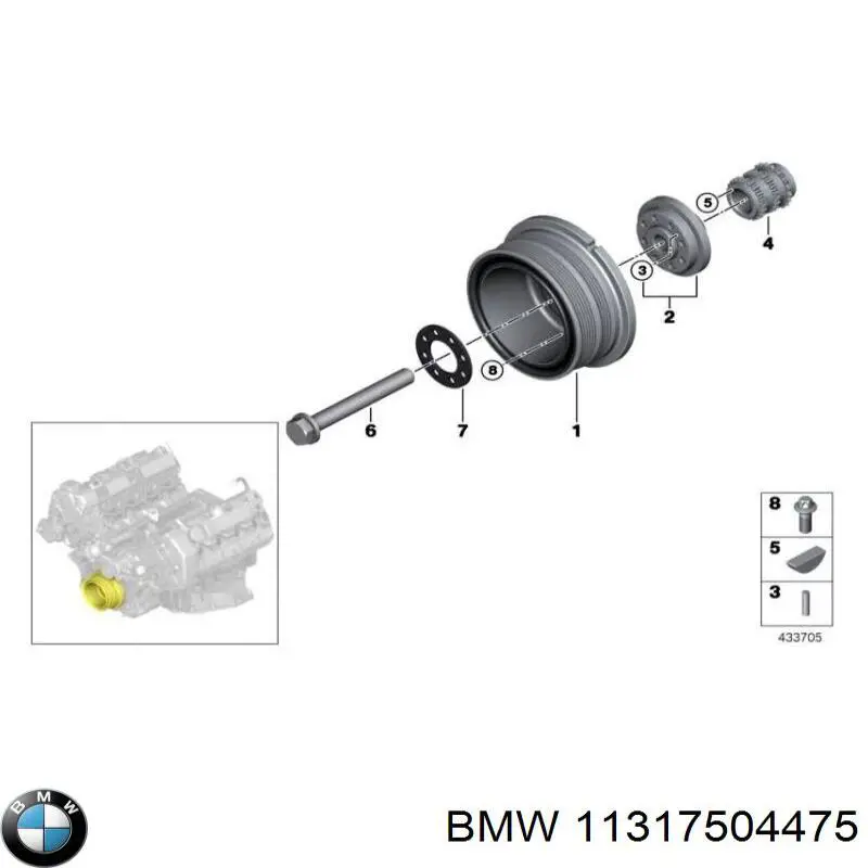 Заспокоювач ланцюга ГРМ, верхній лівий ГБЦ 11317504475 BMW