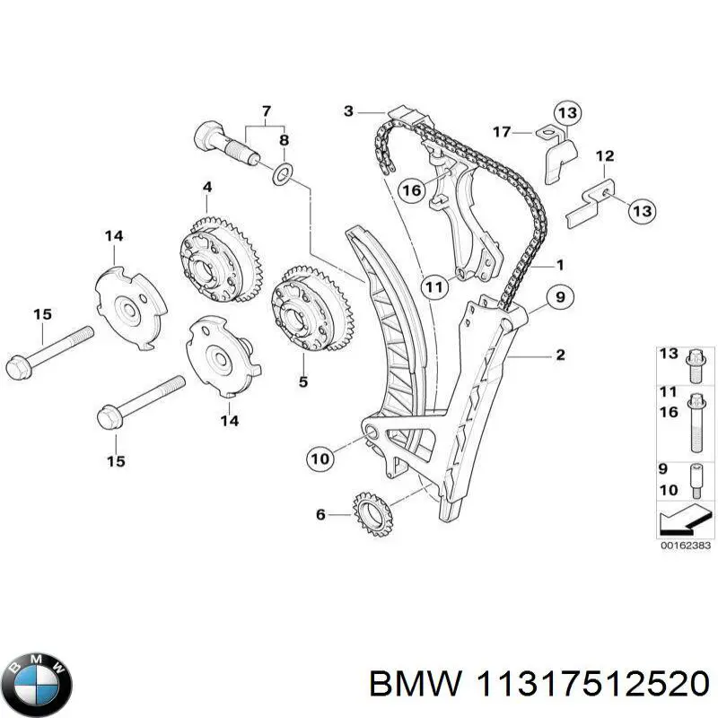 Заспокоювач ланцюга ГРМ BMW 11317512520 ціна, від 74.74 USD
