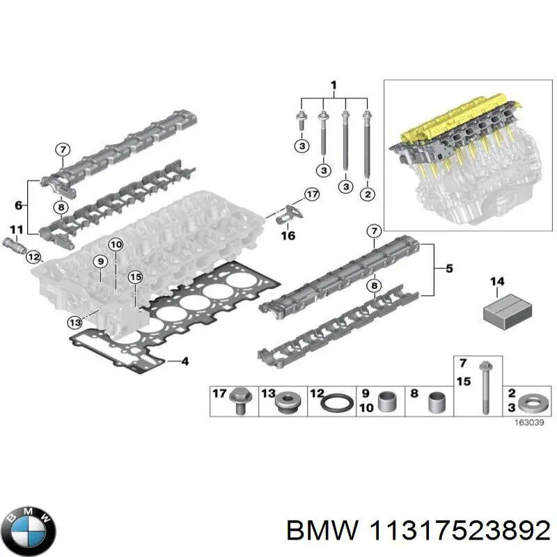 Ланцюг масляного насоса, комплект 11317523892 BMW