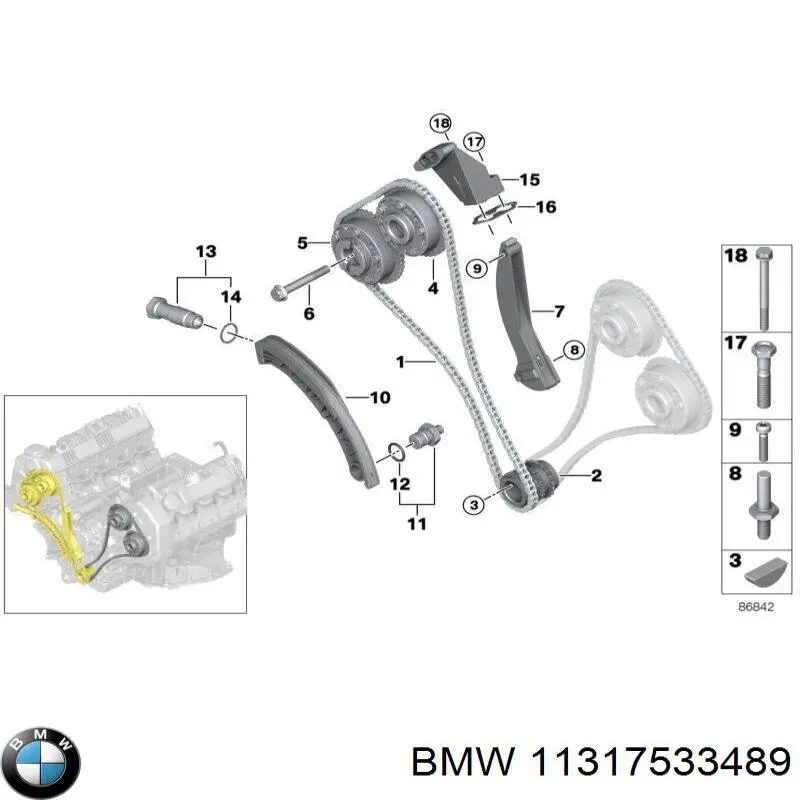 Купити 11317533489 BMW Заспокоювач ланцюга ГРМ