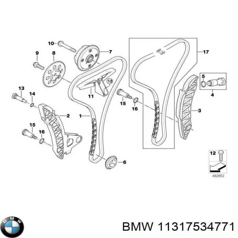 11317534771 BMW Вісь натягувача привідного ременя