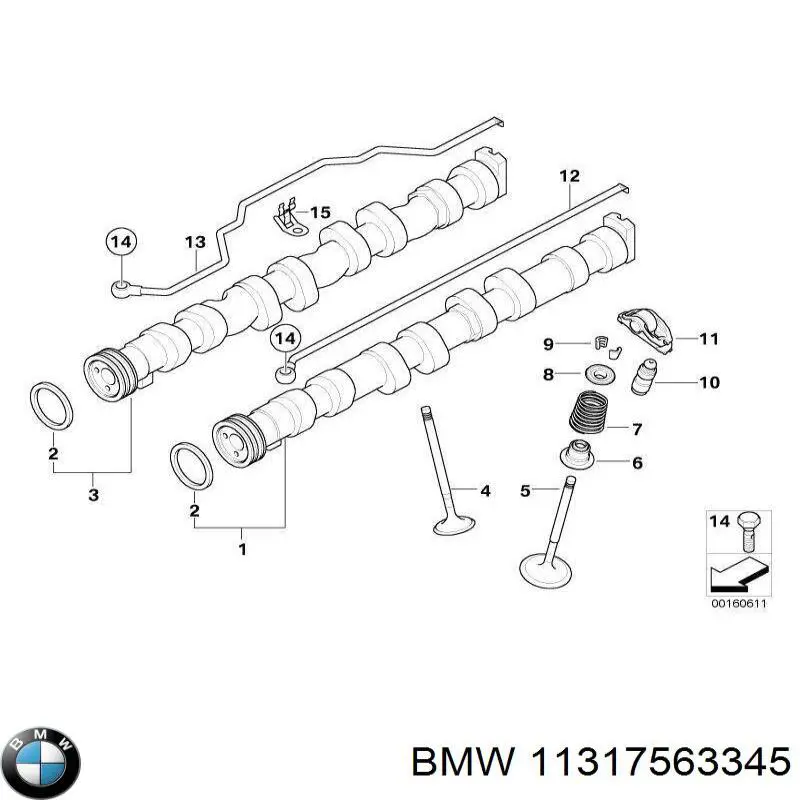 11317563345 BMW Розподільчий вал впускний