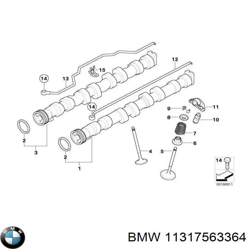 Розподільний вал двигуна випускний BMW 11317563364 ціна, від 300.90 USD