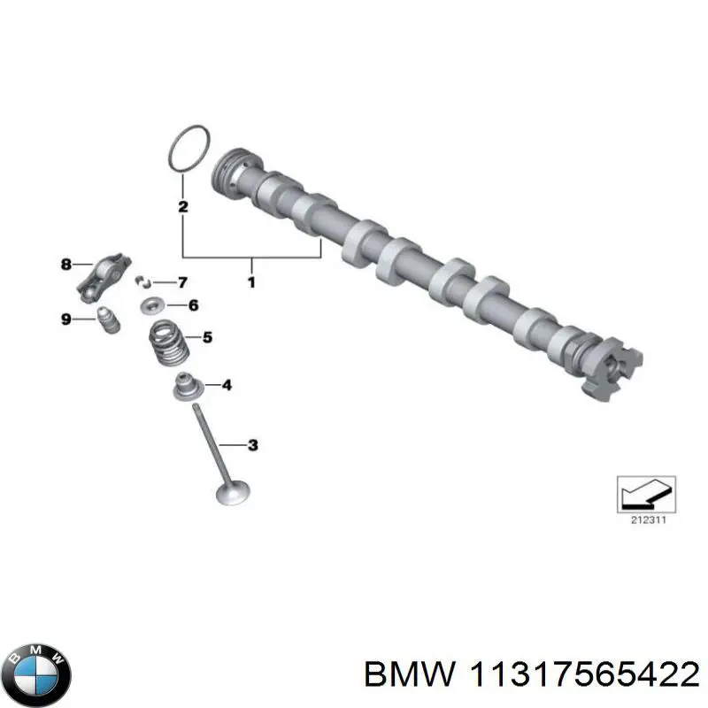 Купити 11317565422 BMW Розподільний вал двигуна випускний
