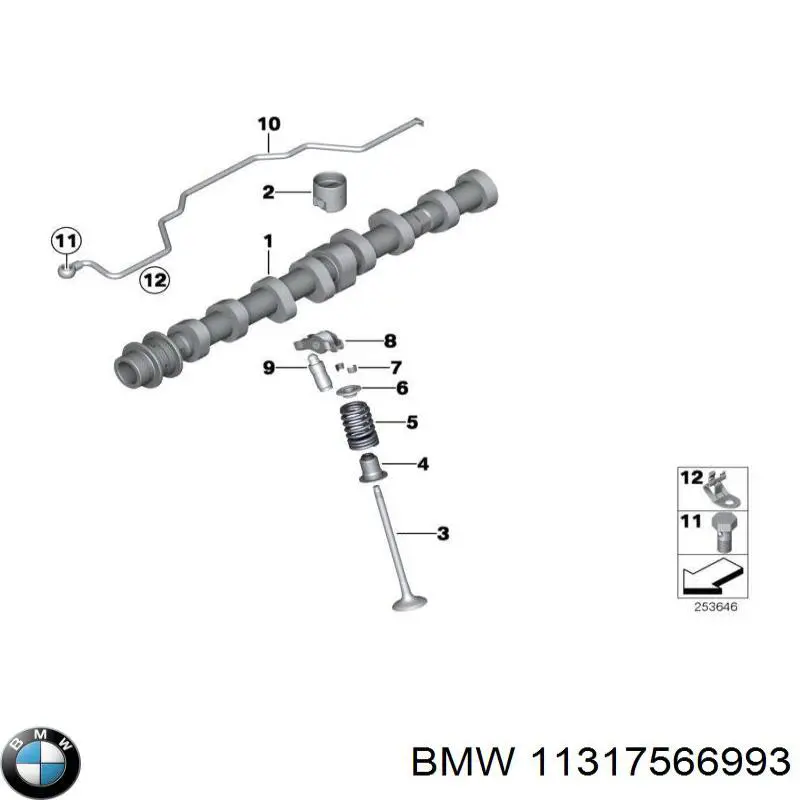 Розподільний вал двигуна випускний BMW 11317566993 ціна, від 152.00 USD