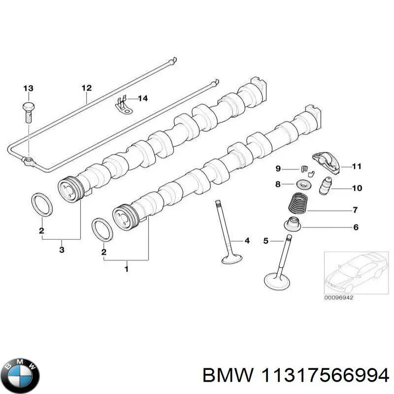 11317566994 BMW Розподільчий вал впускний