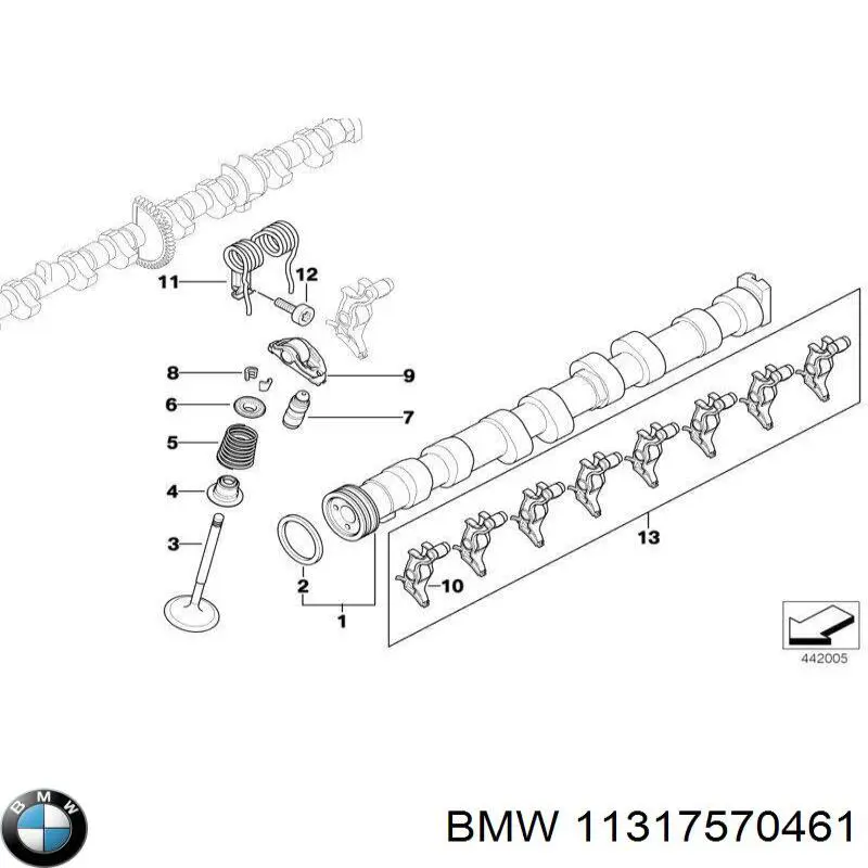 Шток двигуна, впускний BMW 11317570461 ціна, від 50.68 USD